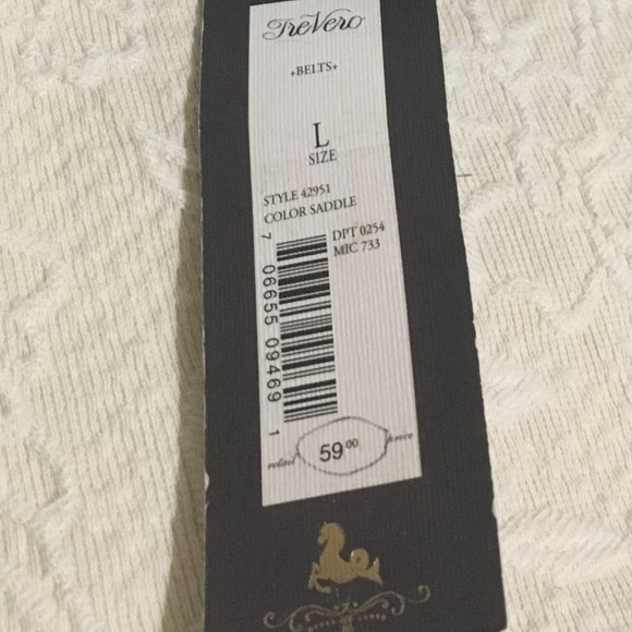 TreVero tan genuine leather studd thin belt - Picture 6 of 6